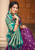 Purple & Green Woven Banarasi SIlk Saree