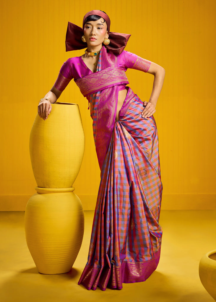 Purple Banarasi Silk Saree
