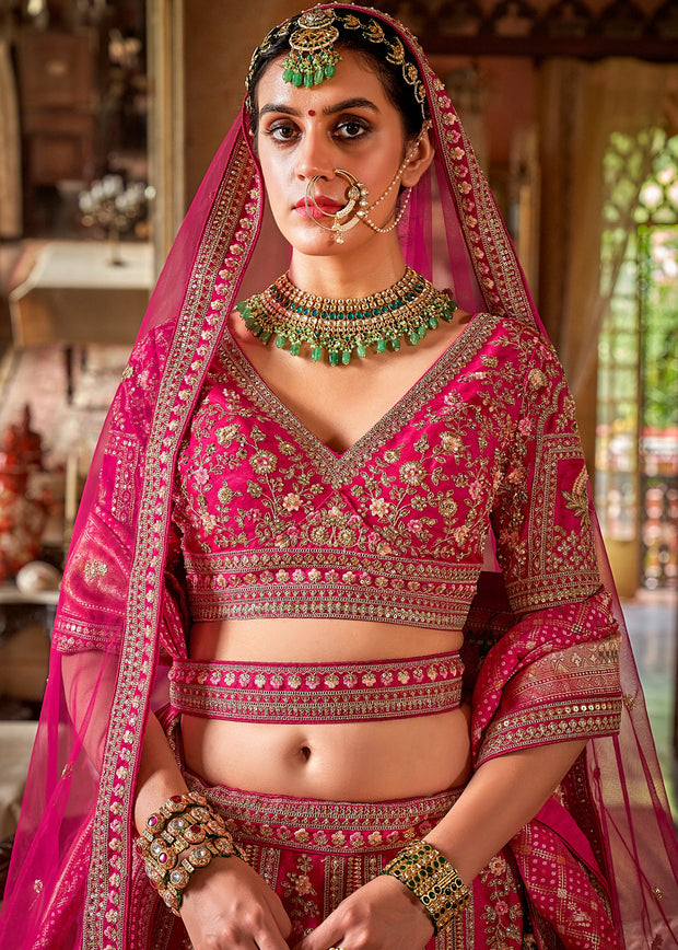 Queen Pink Heavy Embroidered Designer Lehenga
