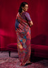 Depth Blue Woven Cotton Kashmiri Jamewar Saree