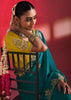 Peacock Blue Embroidered Soft Silk Saree With Contrast Blouse