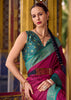 Wine Purple Woven Banarasi Silk Saree