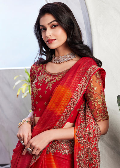 Buy Se Making A Presenting here, perfect simple & sober look saree for this  summer season. (Red) at