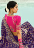 Eggplant Violet Woven Georgette Bandhej Designer Saree