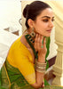 Piquant Green Woven Banarasi Designer Silk Saree With Contrast Blouse