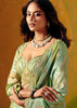 Pistachio Green Designer Embroidered Saree