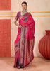 Raspberry Pink Dual Tone Bronze Zari Woven Banarasi Silk Saree