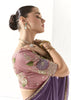 Paisley Purple Designer Organza Tissue Silk Saree