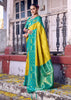 Lime Green Woven Banarasi Silk Saree