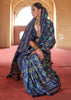 Navy Blue Printed Patola Silk Saree