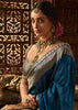 “Exclusive Offer” : Peacock Blue Woven Banarasi Silk Saree