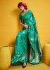 Aqua Green Woven Banarasi Satin Silk Saree