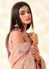 Mellow Pink Woven Linen Tissue Silk Saree