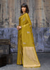 Mehandi Green Woven Banarasi Satin Silk Saree