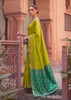 Lime Green Woven Banarasi Silk Saree