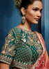 Rust Orange Embroidered Designer Tissue Saree