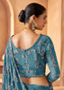 Parisian Blue Designer Tissue Silk Saree