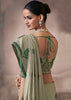 “Exclusive Offer” : Sage Green Woven Cotton Silk Saree