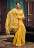 Vibrant Yellow Woven Cotton Silk Saree