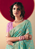 Aruba Blue Woven Banarasi Silk Saree