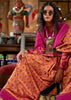 Orange And Pink Printed Patola Silk Saree