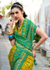 Lime Yellow Woven Soft Silk Saree