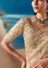 Pearl Off-White Satin Organza Embroidered Saree