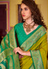 Mehndi Green Banarasi Soft Silk Saree
