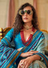 Sky Blue Printed Soft Silk Saree