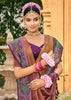 Bronze Brown Woven Banarasi Silk Saree