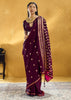 Wine Purple Woven Banarasi Satin Silk Saree