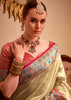 Beige Woven Banarasi Tissue Silk Saree