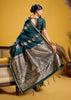 Pacific Green Banarasi Satin Silk Saree