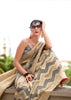 Wild Grey Woven Cotton Linen Silk Saree
