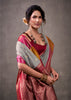 Powder Grey Woven Banarasi Cotton Silk Saree
