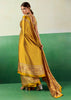 Golden Yellow Printed Satin Silk Saree