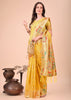 Blazing Yellow Woven Linen Cotton Silk Saree