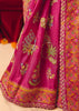 Fuchia Pink Designer Embroidered Saree