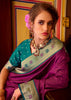 Dahlia Purple Woven Banarasi Soft Silk Saree