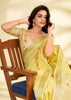Aurora Yellow Woven Linen Silk Saree