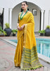 Yellow Woven Silk Saree With Patola Pallu