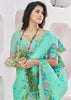 Sea Green Woven Linen Silk Saree
