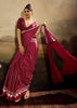 Maroon Printed Satin Silk Saree
