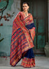 Navy Blue Woven Cotton Kashmiri Jamewar Saree
