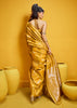 Golden Yellow Woven Banarasi Satin Silk Saree