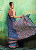 Blue Printed Satin Silk Saree