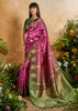 Dahlia Purple Woven Banarasi Silk Saree