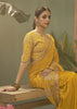 “Exclusive Offer” : Golden Yellow Woven Embroidered Silk Saree