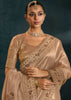 Classy Beige Embroidered Designer Tissue Saree