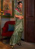 Piquant Green Woven Banarasi Soft Silk Saree